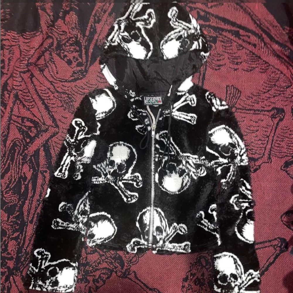 ISO lip service skull jackets and sweaters